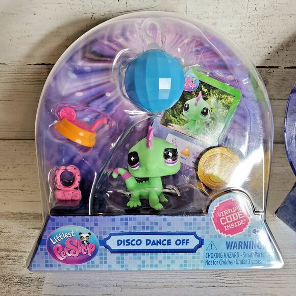 Littlest Pet Shop Disco Dance Off Set Of 2 LPS 203 Iguana & 200 Panda NEW SEALED - Picture 4 of 4